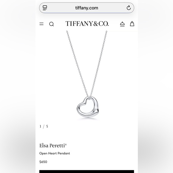 EUC Tiffany & Co. Large Open Heart Necklace - Picture 8 of 8